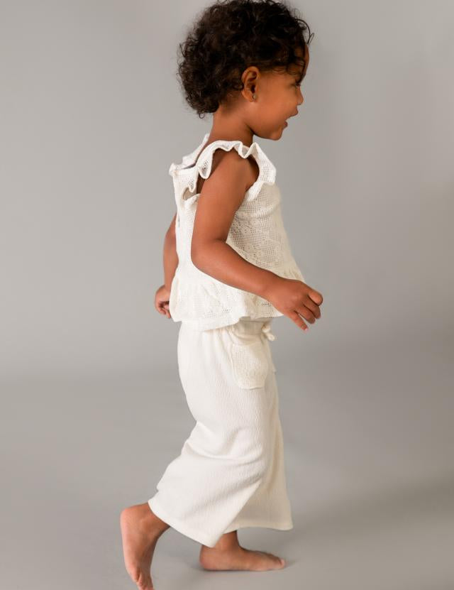 Completo pantalone e top crochet neonata 