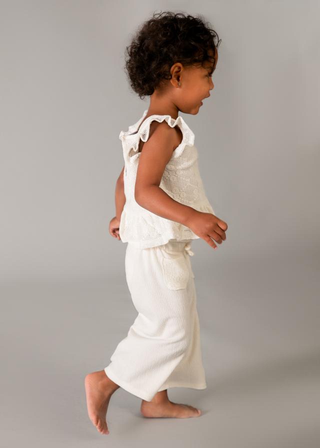Completo pantalone e top crochet neonata 