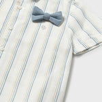Completo pantaloncine e camicia con papillon neonato 