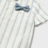 Completo pantaloncine e camicia con papillon neonato 