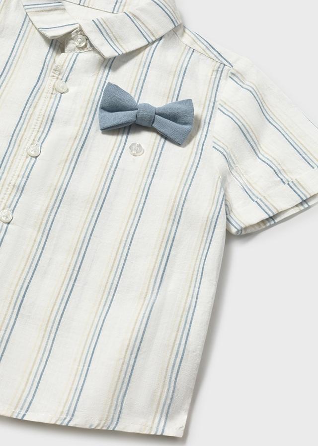 Completo pantaloncine e camicia con papillon neonato 