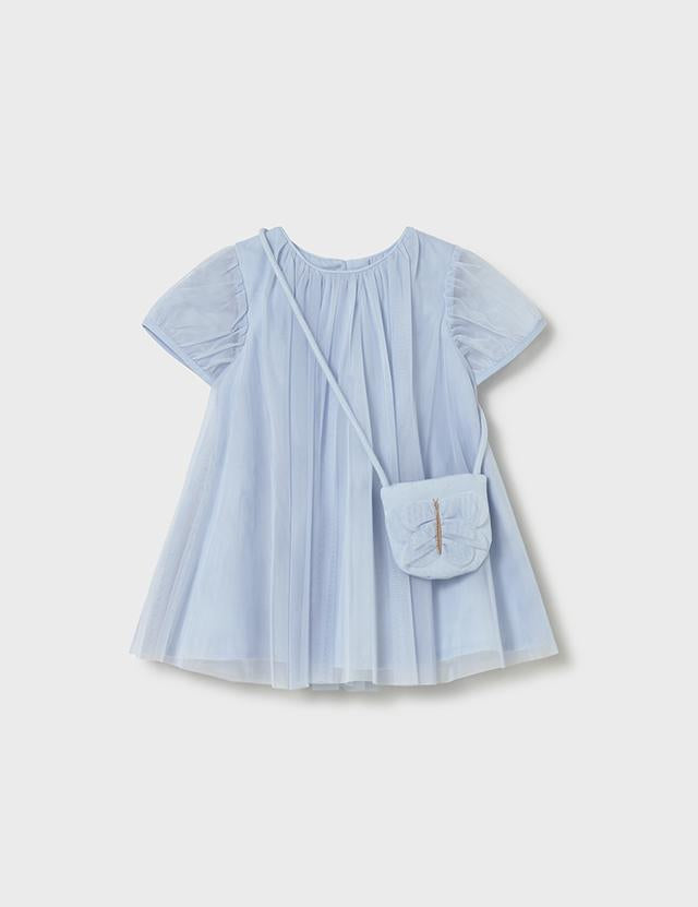 Vestito tulle con borsetta neonata 