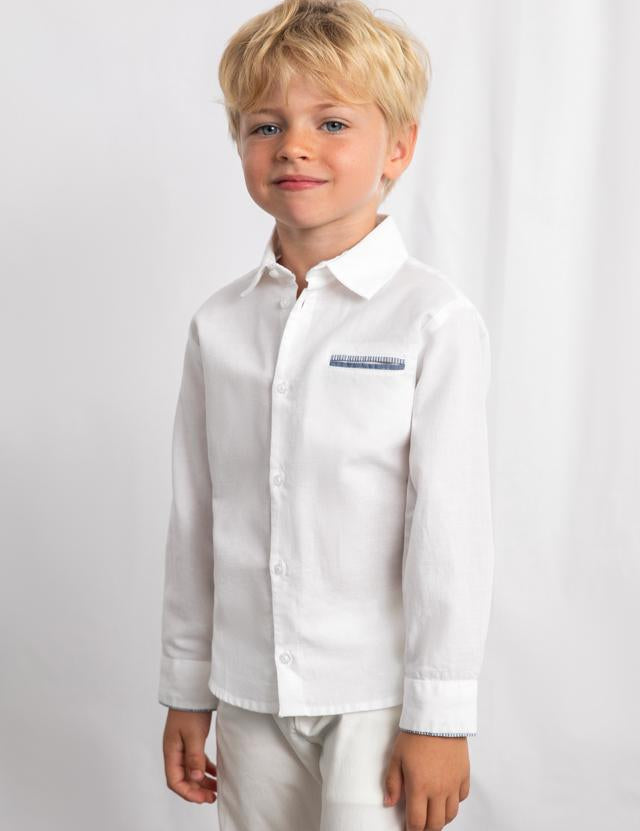 Camicia manica lunga in lino elegante bambino 