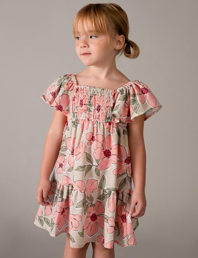Vestito stampato nido d'ape bambina 