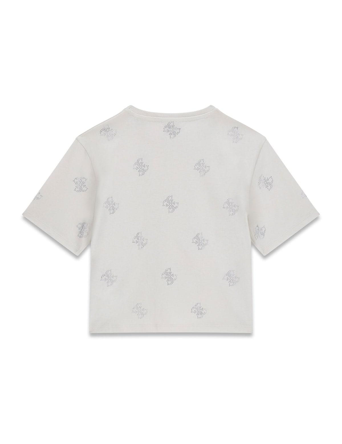 T-shirt logata con strass ragazza Guess 