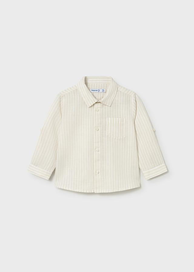 Camicia in lino manica lunga neonato 