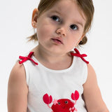 Completo pantaloncino stampato e maglietta neonata 