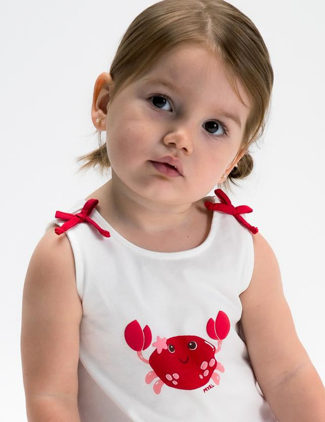 Completo pantaloncino stampato e maglietta neonata 
