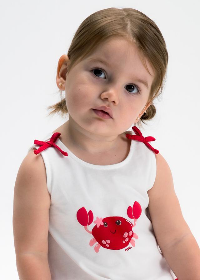 Completo pantaloncino stampato e maglietta neonata 
