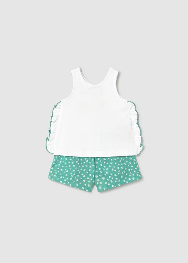 Completo pantaloncino stampato e maglietta neonata 