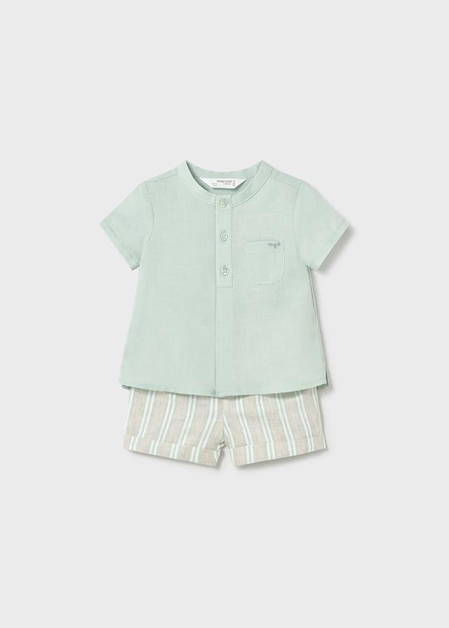 Completo pantaloncino e camicia neonato 
