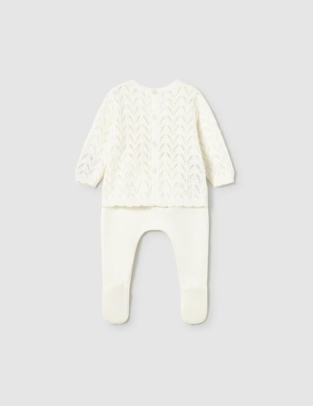 Completo ghettina e maglioncino tricot neonata 