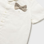 Completo pantaloncine e camicia con papillon neonato 