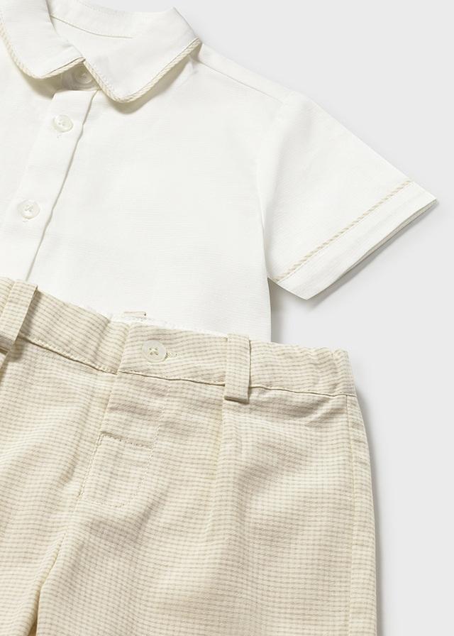 Completo pantaloncine e camicia in lino neonato 