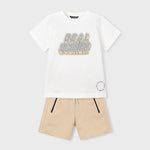 Completo pantalone e maglietta lettere bambino 