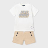 Completo pantalone e maglietta lettere bambino 