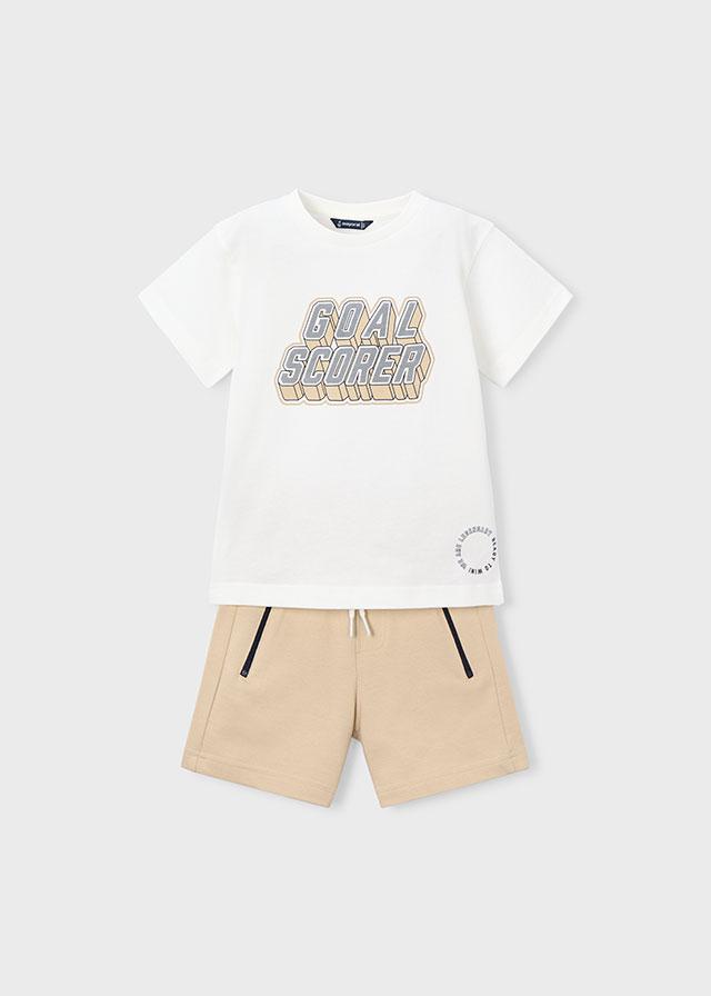 Completo pantalone e maglietta lettere bambino 