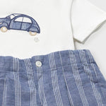 Completo pantaloncino e maglietta in lino neonato 