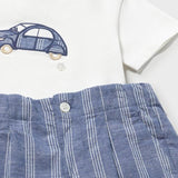 Completo pantaloncino e maglietta in lino neonato 