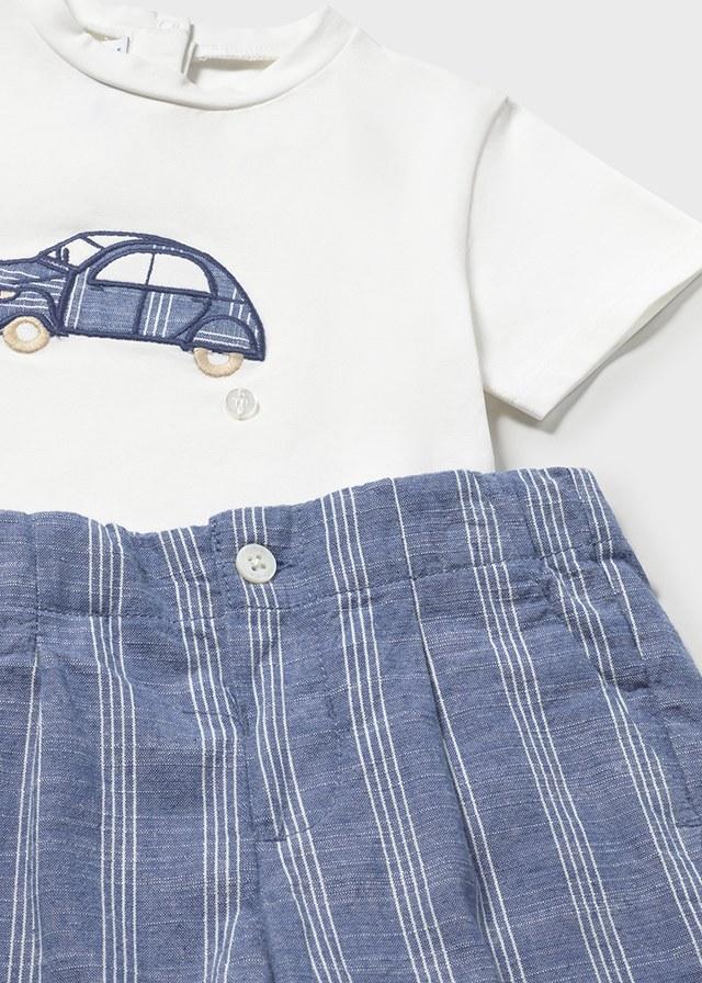 Completo pantaloncino e maglietta in lino neonato 