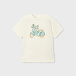 Maglietta con moto ricamata bambino 