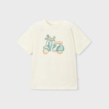 Maglietta con moto ricamata bambino 