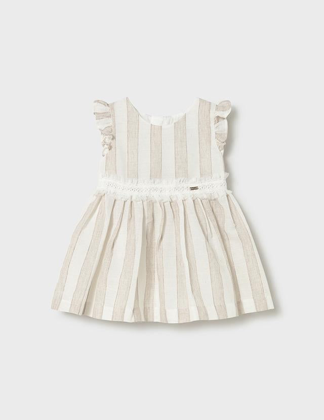 Vestito righe nocciola neonata 