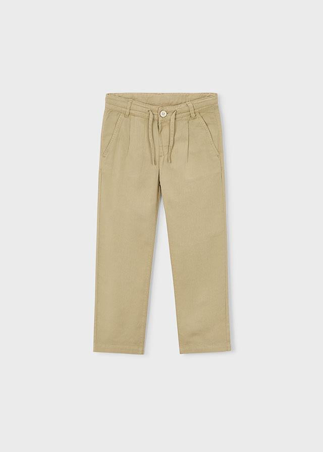 Pantalone lungo morbido chino in lino bambino 