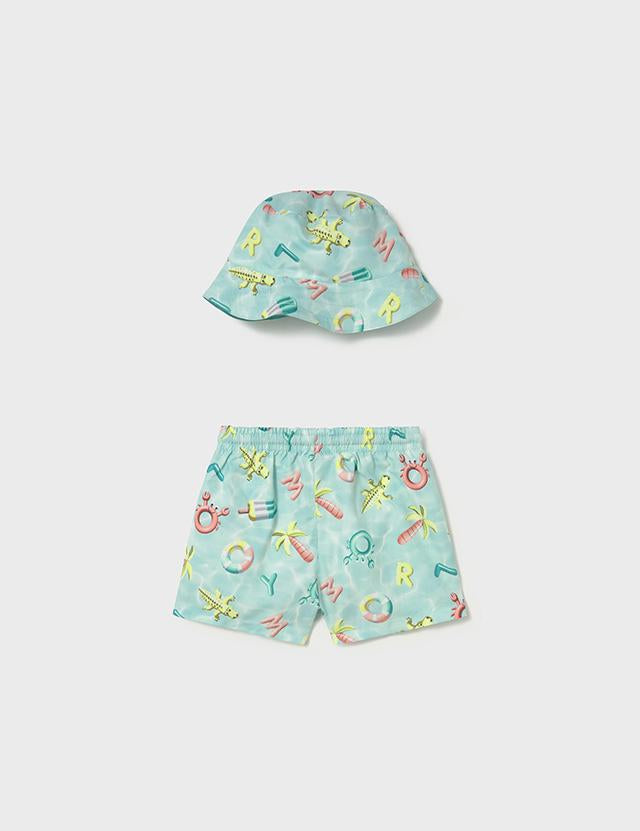 Completo costume e cappello reversibili protezione solare neonato 