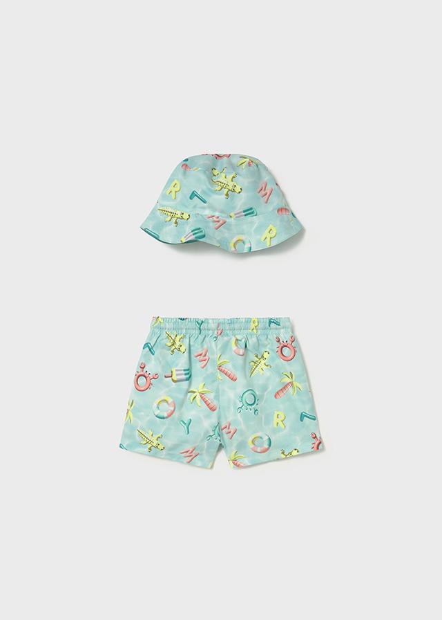 Completo costume e cappello reversibili protezione solare neonato 