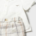 Completo pantaloncino e camicia neonato 