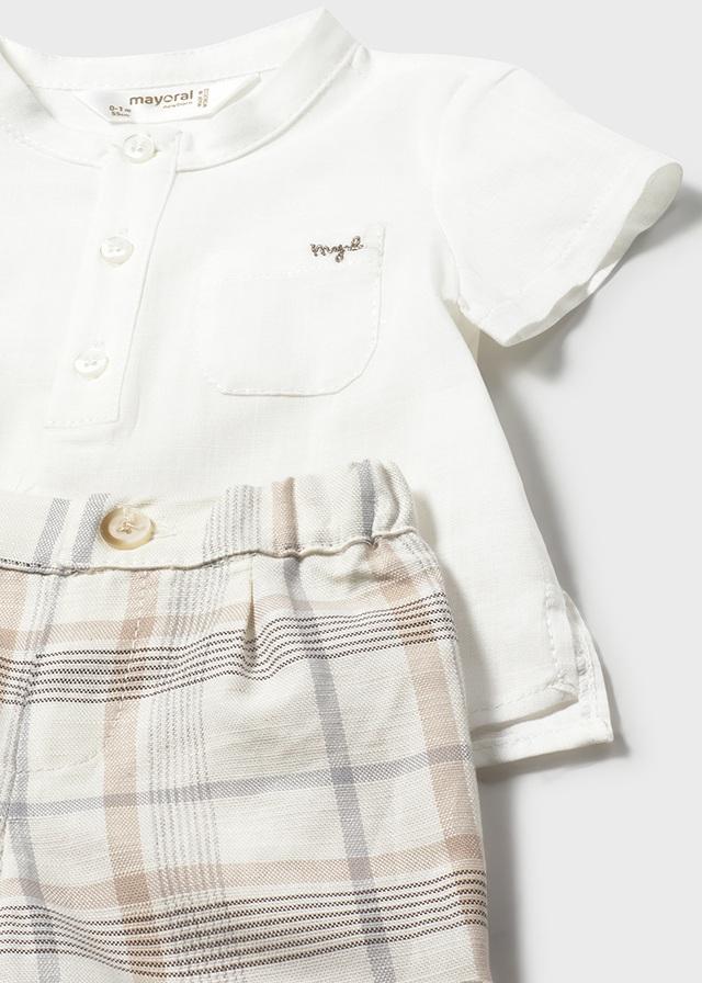 Completo pantaloncino e camicia neonato 