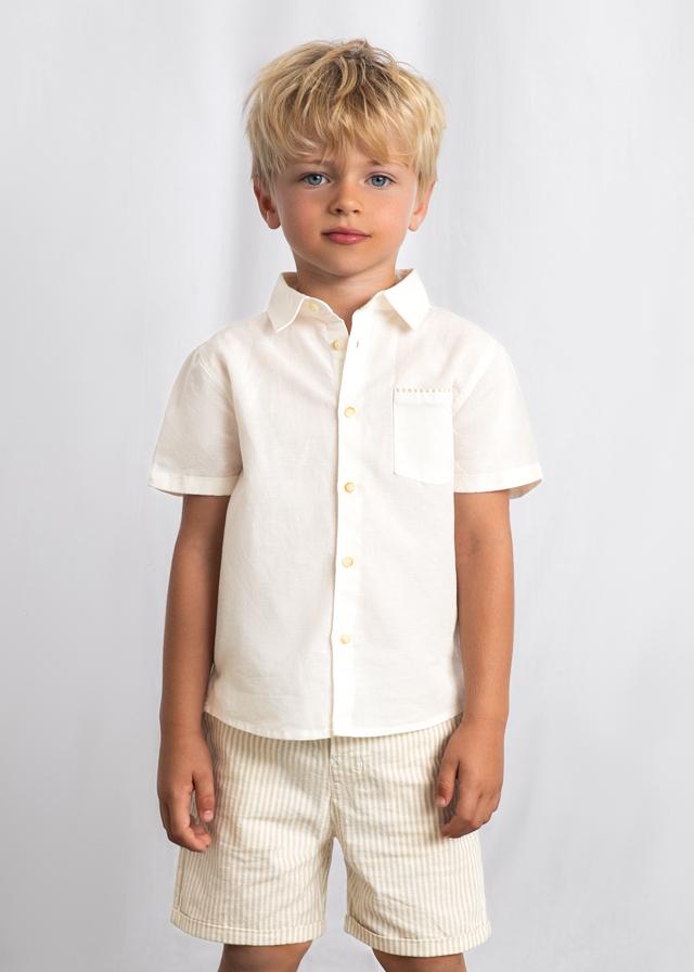 Completo bermuda e camicia in lino bambino 