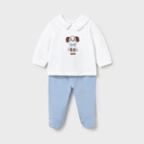 Completo ghettina e maglietta ricamata neonato 