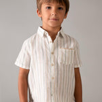 Completo bermuda e camicia in lino bambino 