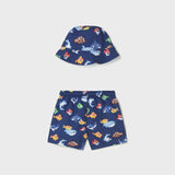 Completo costume e cappello reversibili protezione solare neonato 