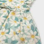 Vestito cerimonia con volant e fiori stampati neonata 