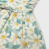 Vestito cerimonia con volant e fiori stampati neonata 