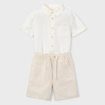 Completo bermuda e camicia in lino bambino 