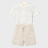 Completo bermuda e camicia in lino bambino 