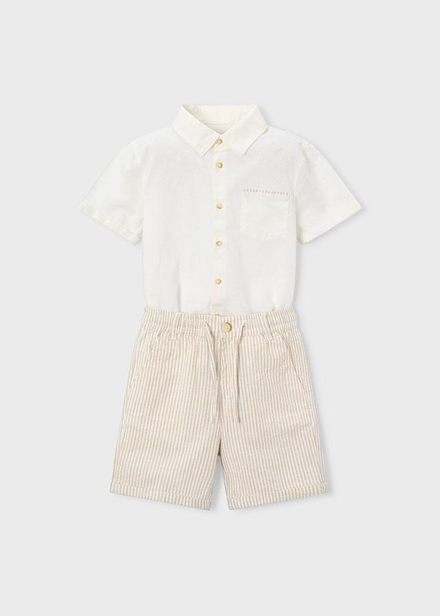 Completo bermuda e camicia in lino bambino 