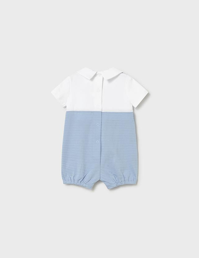 Pagliaccetto finta salopette neonato 