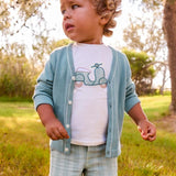 Completo pantaloncino e maglietta in lino neonato 