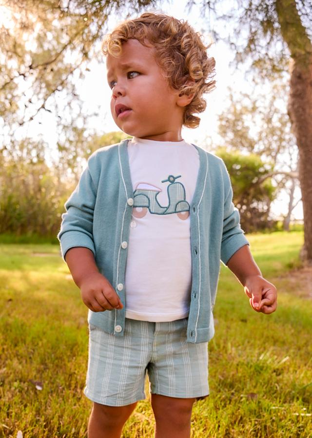 Completo pantaloncino e maglietta in lino neonato 