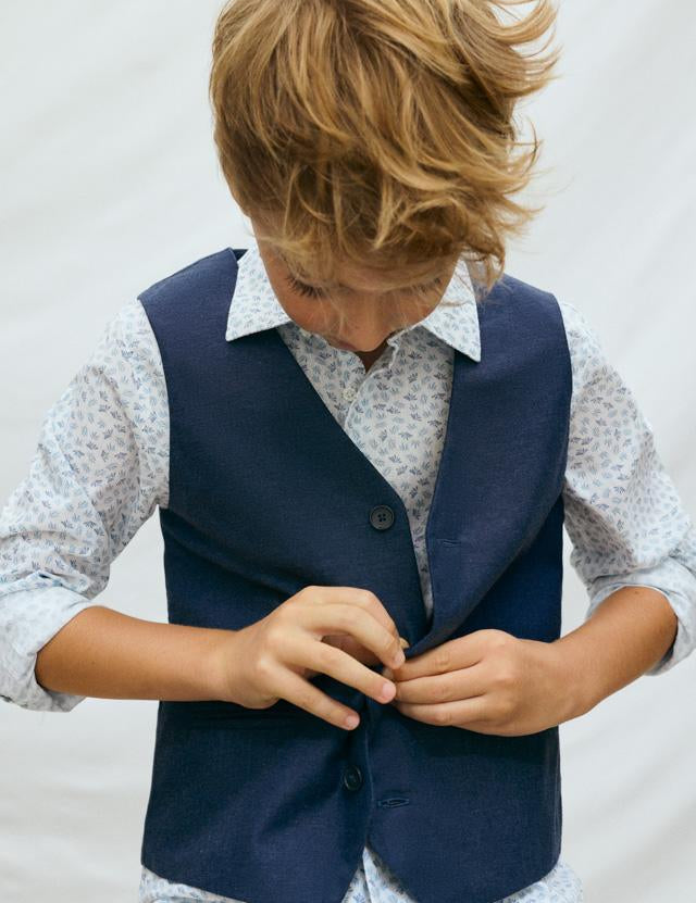 Gilet elegante in lino ragazzo 