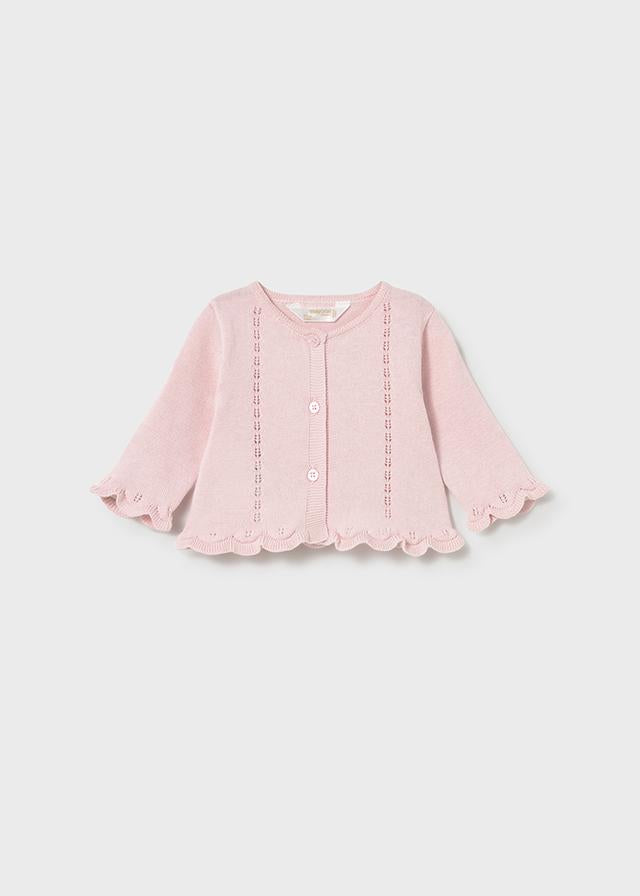 Completo 3 pezzi tricot neonata rosa 