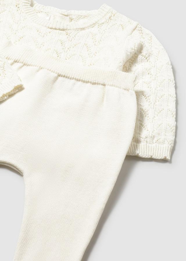 Completo ghettina e maglioncino tricot neonata 