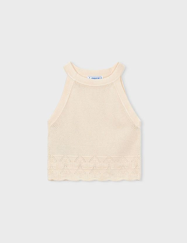 Top con collo all'americana bambina 