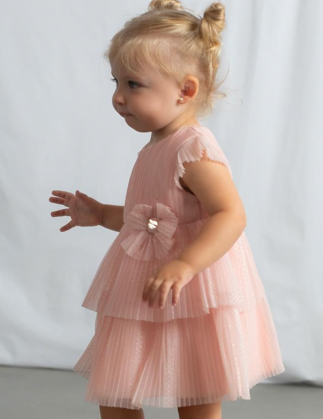 Vestito tulle plissettato neonata 