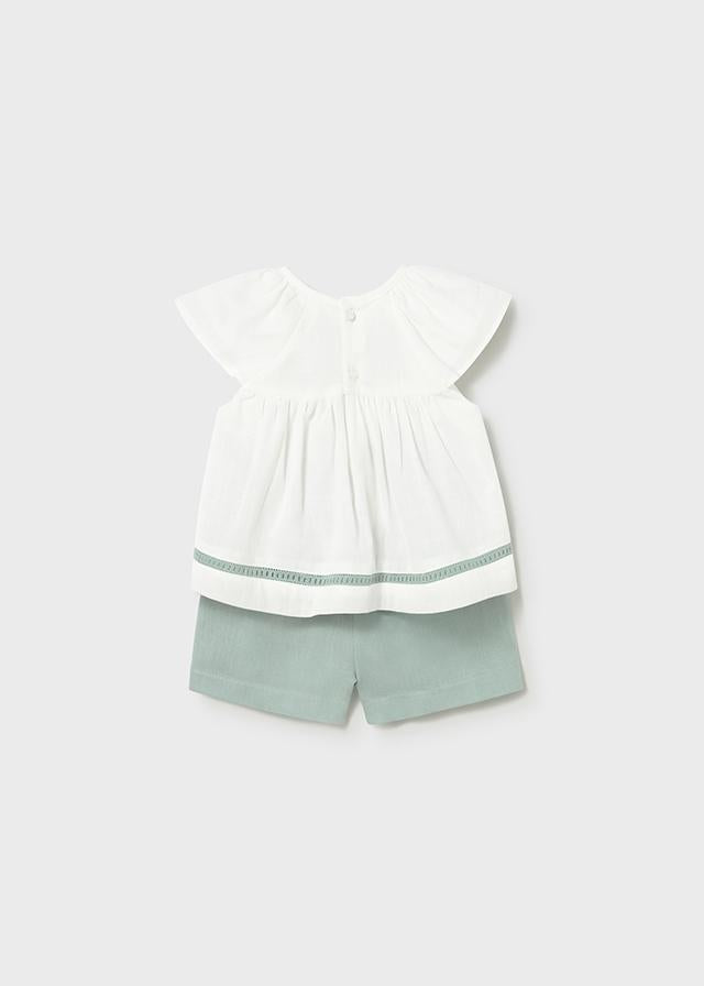 Completo bermuda e blusa neonata 